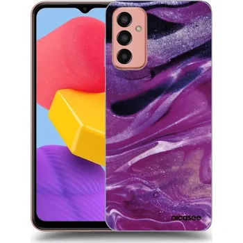 Pouzdro na mobilní telefon Picasee silikonový průhledný obal pro Samsung Galaxy M13 M135F - Purple glitter
