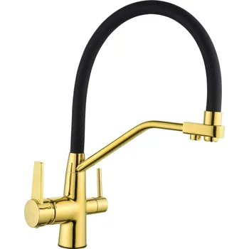 Vodovodní baterie Mexen Duo kuchyňská baterie, zlatá/černá - 671701-57 Kuchyňské baterie