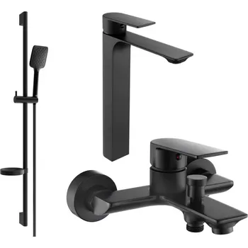 Vodovodní baterie Mexen Alexa DS62 vanová sada, černá - 71213DS62-70 Bateriové soupravy