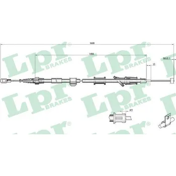 Lanko parkovací brzdy Tažné lanko, parkovací brzda LPR C0920B