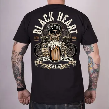 Pánské tričko tričko street pánské - BEER BIKER - BLACK HEART - 14017