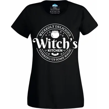 Dámské tričko Kuchyň Čarodějky Witch’s Kitchen (Velikost: 4XL, Barva: Černá)