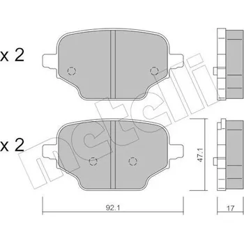 Brzdová destička Sada brzdových destiček, kotoučová brzda METELLI 22-1245-0