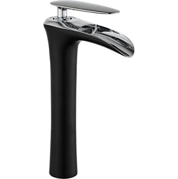 Vodovodní baterie Mexen Lyra vysoká umyvadlová baterie, černá/chrom - 745310-07 Umyvadlové baterie