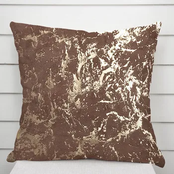 Povlak na dekorativní polštářek Sametový povlak na polštář Isabela IBL-014 Zlatý mramor na červenohnědém 40 x 60 cm