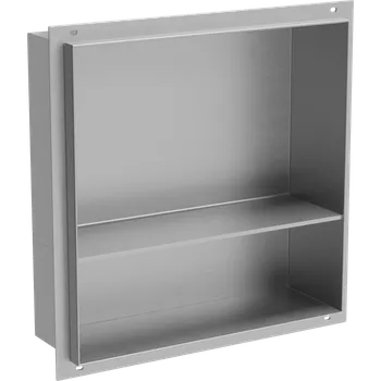 Koupelnový nábytek Mexen X-Wall-NR vestavná police bez límce s poličkou 30 x 30 cm, nerez - 1911303010S Koupelnové police