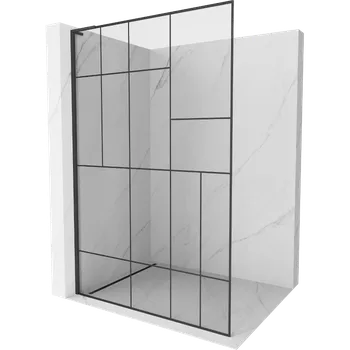 Mexen Kioto L sprchová stěna Walk-in 120 x 200 cm, černý vzor, černá - 800-120-103-70-78 Sprchové stěny
