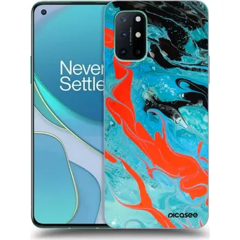 Pouzdro na mobilní telefon Picasee silikonový černý obal pro OnePlus 8T - Blue Magma