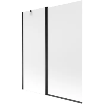 Vanová zástěna Mexen Flip vanová zástěna 2-křídlová 140 x 150 cm, matná, černá - 894-140-101-70-30 Vanové zástěny