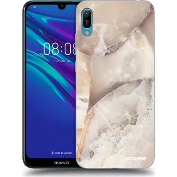 Pouzdro na mobilní telefon Picasee silikonový černý obal pro Huawei Y6 2019 - Cream marble