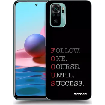 Pouzdro na mobilní telefon Picasee silikonový průhledný obal pro Xiaomi Redmi Note 10 - Focus