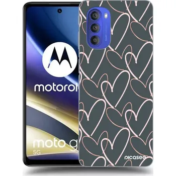 Pouzdro na mobilní telefon Picasee silikonový černý obal pro Motorola Moto G51 - Hodně lásky