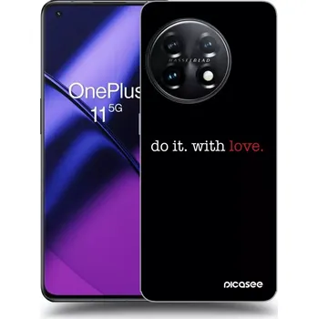 Pouzdro na mobilní telefon Picasee silikonový černý obal pro OnePlus 11 5G - Do it. With love.