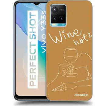 Pouzdro na mobilní telefon Picasee silikonový černý obal pro Vivo Y33s - Wine not