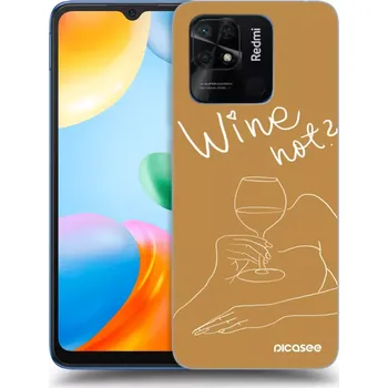 Pouzdro na mobilní telefon Picasee silikonový průhledný obal pro Xiaomi Redmi 10C - Wine not