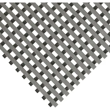 Rohožka Víceúčelová žebrovaná vinylová šedá podlahovina DeckStep, 100&nbsp;cm x bm