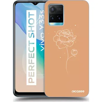 Pouzdro na mobilní telefon Picasee silikonový průhledný obal pro Vivo Y33s - Peonies