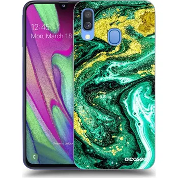 Pouzdro na mobilní telefon Picasee silikonový průhledný obal pro Samsung Galaxy A40 A405F - Green Gold