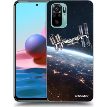 Pouzdro na mobilní telefon Picasee silikonový černý obal pro Xiaomi Redmi Note 10 - Station