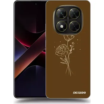 Pouzdro na mobilní telefon Picasee silikonový černý obal pro Xiaomi Poco X7 - Brown flowers