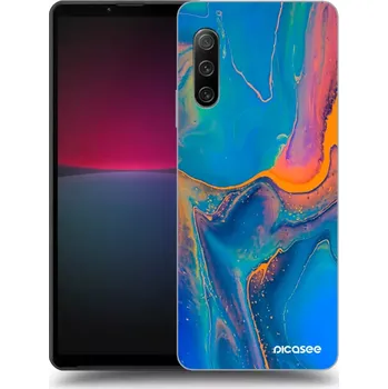 Pouzdro na mobilní telefon Picasee silikonový černý obal pro Sony Xperia 10 IV 5G - Rainbow