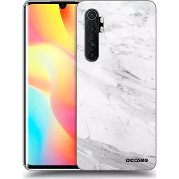 Pouzdro na mobilní telefon Picasee silikonový průhledný obal pro Xiaomi Mi Note 10 Lite - White marble