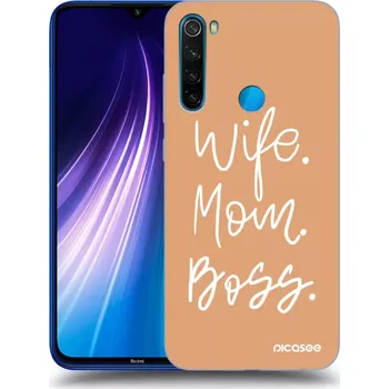 Pouzdro na mobilní telefon Picasee silikonový průhledný obal pro Xiaomi Redmi Note 8 - Boss Mama