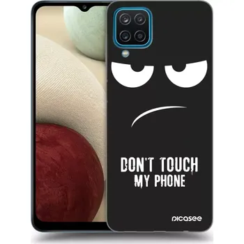 Pouzdro na mobilní telefon Picasee silikonový černý obal pro Samsung Galaxy A12 A125F - Nešahej mi na telefon