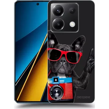 Pouzdro na mobilní telefon Picasee silikonový černý obal pro Xiaomi Poco X6 - Francouzský Buldoček