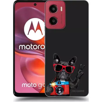Pouzdro na mobilní telefon Picasee silikonový černý obal pro Motorola Moto G05 - Francouzský Buldoček