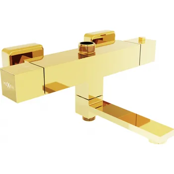 Vodovodní baterie Mexen Cube termostatická baterie vanová-sprchová, zlatá - 77910-50 Vanovo-sprchové baterie