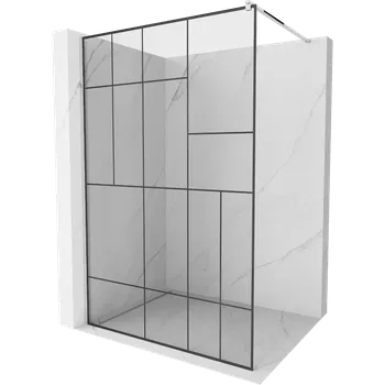 Mexen Kioto sprchová zástěna Walk-in 120 x 200 cm, černý vzor 8 mm, chrom - 800-120-101-01-78 Sprchové stěny