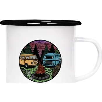 Plecháček - smaltový lem s potiskem Parkujeme pod hvězdami