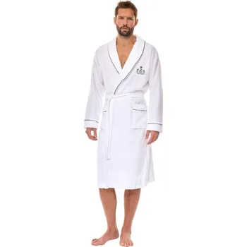 Pánský župan L&L Pánský župan z bambusové směsi s výšivkou, bílá XL-182/120/116 i384_6864707