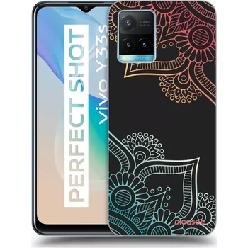 Pouzdro na mobilní telefon Picasee silikonový černý obal pro Vivo Y33s - Květinový vzor