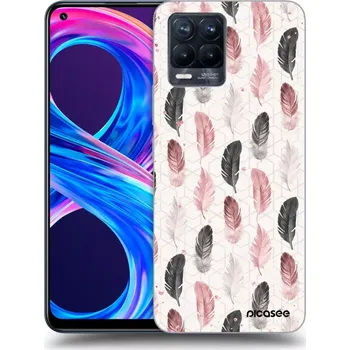 Pouzdro na mobilní telefon Picasee silikonový černý obal pro Realme 8 Pro - Pírka 2