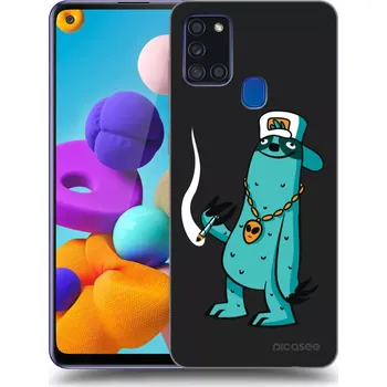 Pouzdro na mobilní telefon Picasee silikonový černý obal pro Samsung Galaxy A21s - Earth - Je mi fajn