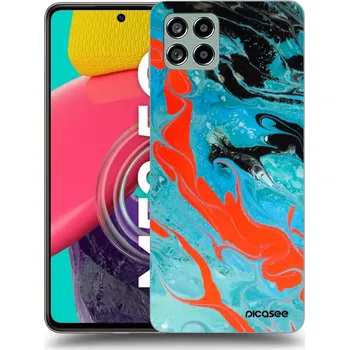 Pouzdro na mobilní telefon Picasee silikonový černý obal pro Samsung Galaxy M53 5G - Blue Magma