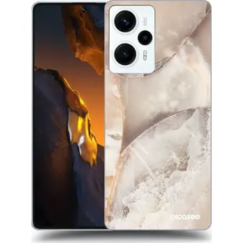 Pouzdro na mobilní telefon Picasee silikonový černý obal pro Xiaomi Poco F5 - Cream marble