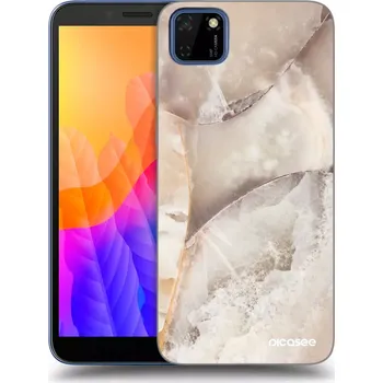Pouzdro na mobilní telefon Picasee silikonový průhledný obal pro Huawei Y5P - Cream marble