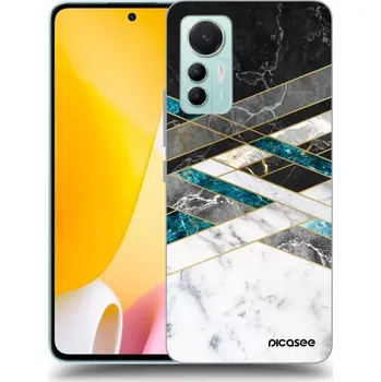 Pouzdro na mobilní telefon Picasee silikonový průhledný obal pro Xiaomi 12 Lite - Black & White geometry