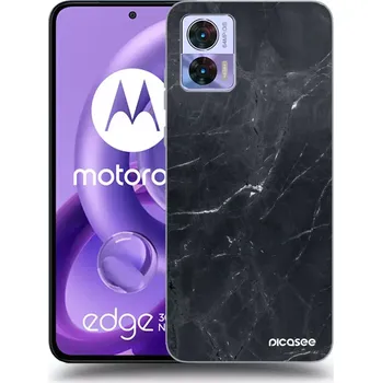 Pouzdro na mobilní telefon Picasee silikonový černý obal pro Motorola Edge 30 Neo - Black marble