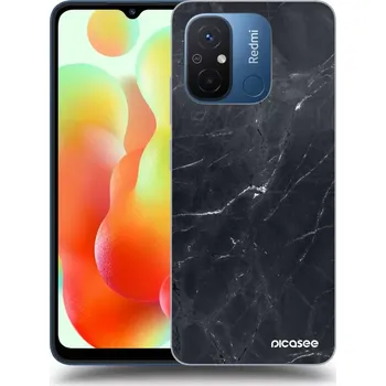 Pouzdro na mobilní telefon Picasee silikonový průhledný obal pro Xiaomi Redmi 12C - Black marble