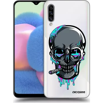 Pouzdro na mobilní telefon Picasee silikonový průhledný obal pro Samsung Galaxy A30s A307F - EARTH - Lebka 3.0