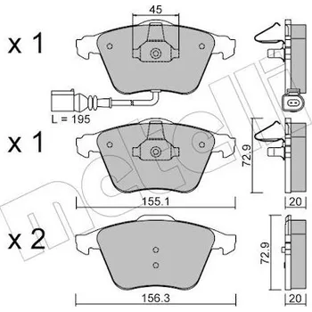 Brzdová destička Sada brzdových destiček, kotoučová brzda METELLI 22-0549-4
