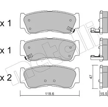 Brzdová destička Sada brzdových destiček, kotoučová brzda METELLI 22-0788-0