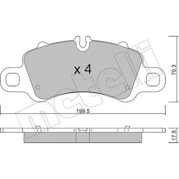 Brzdová destička Sada brzdových destiček, kotoučová brzda METELLI 22-1254-0