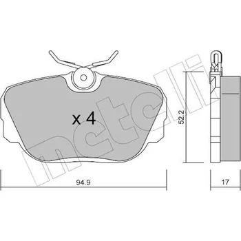Brzdový systém Sada brzdových destiček, kotoučová brzda METELLI 22-0042-0