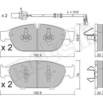 Brzdová destička Sada brzdových destiček, kotoučová brzda METELLI 22-0953-0K