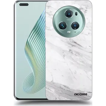 Pouzdro na mobilní telefon Picasee silikonový průhledný obal pro Honor Magic5 Pro - White marble